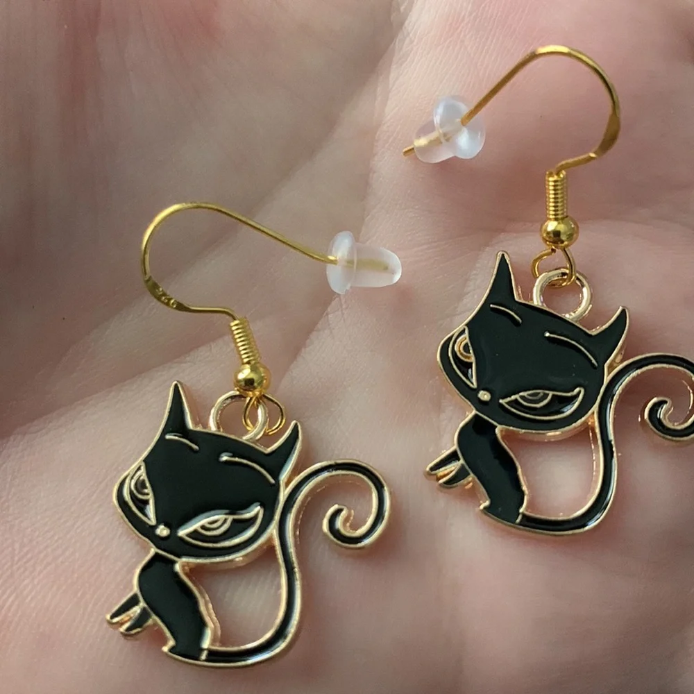🖤Black Cat Earrings